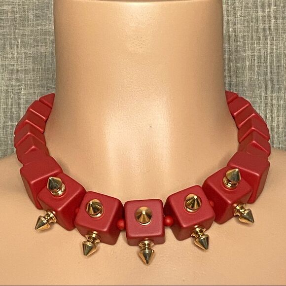Diana Broussard IGGY Spiked Cube Abstract Necklace - Picture 1 of 4